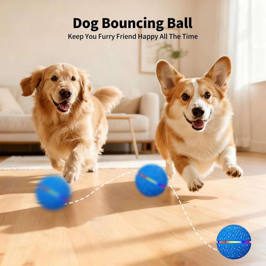 Interactive Dog Toys Ball, Smart Moving Bouncing Dog Ball With Colorful Lights, Automatic Moving, Bouncing And Rotating,