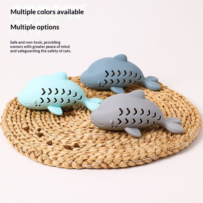 Cat Treat-Dispensing Fish Chew Toy