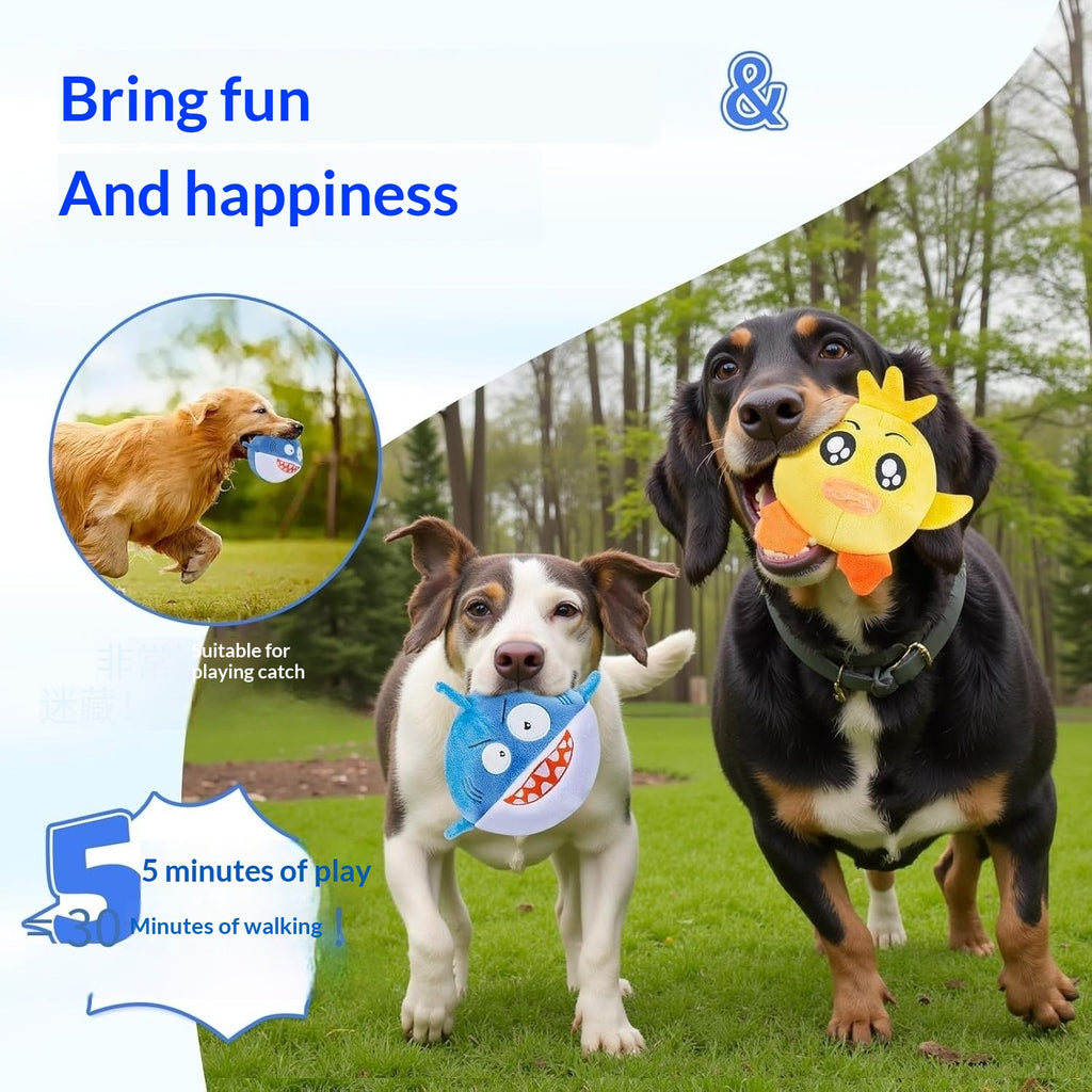 Teething And Dental-cleaning Plush Puppy Toss-and-fetch Toy