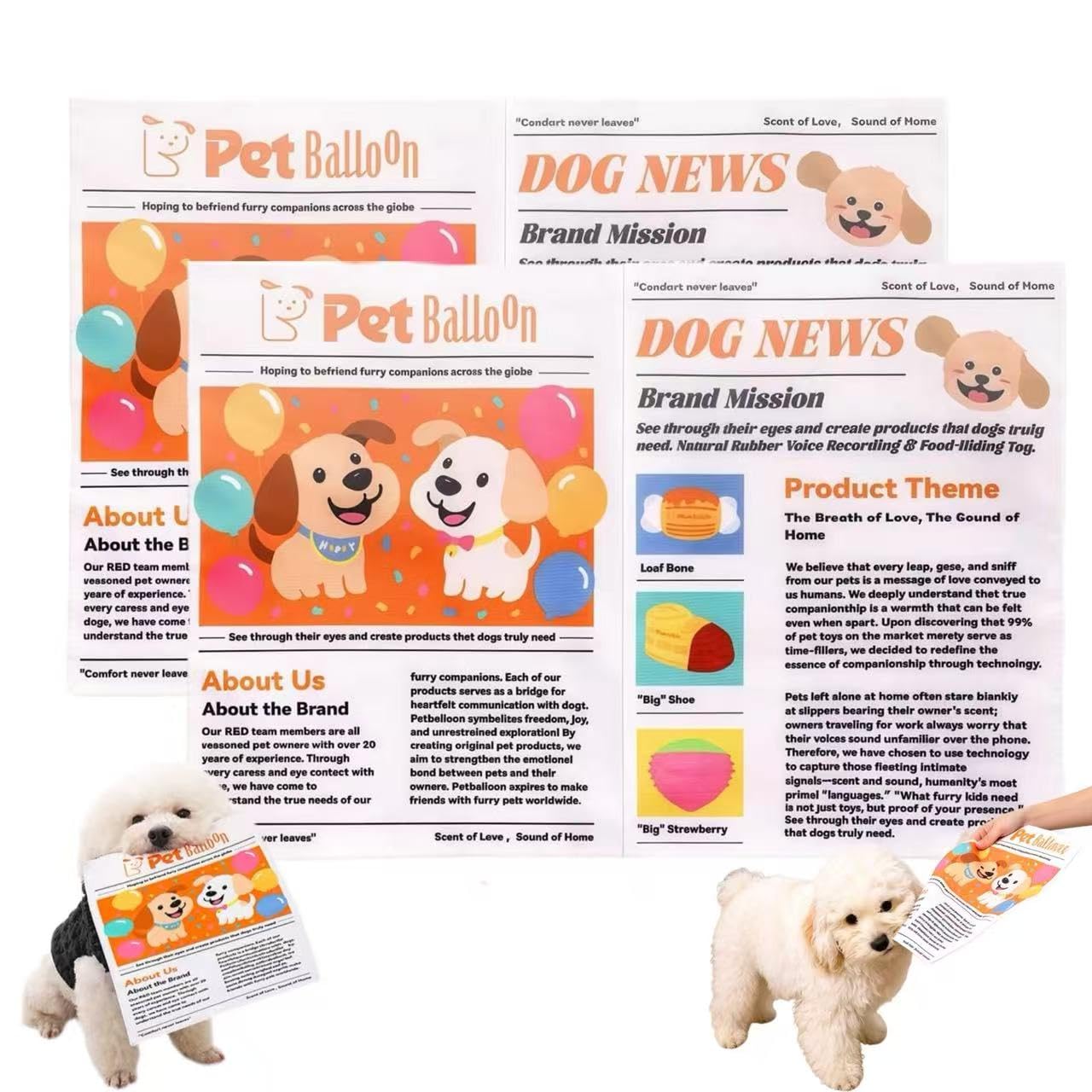 2-Pack Crinkle Newspaper Dog Toy