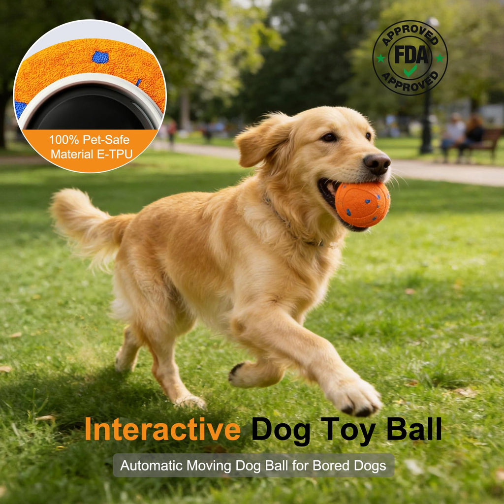 Interactive Automatic Bouncing Dog Ball, Motion Activated Self Moving Toy For Boredom & Separation Anxiety, Durable Chew