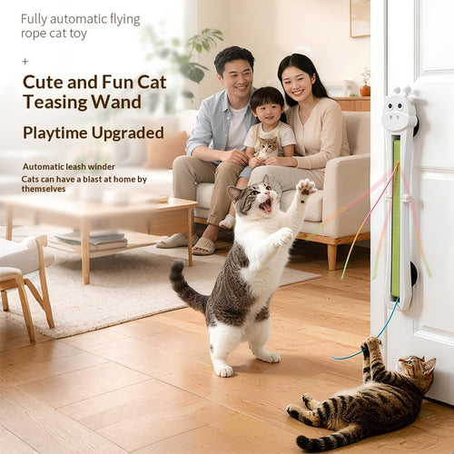 Fully Automatic Cat Teaser Wand Machine Door-mounted Self-moving Flying Rope Pet Toy