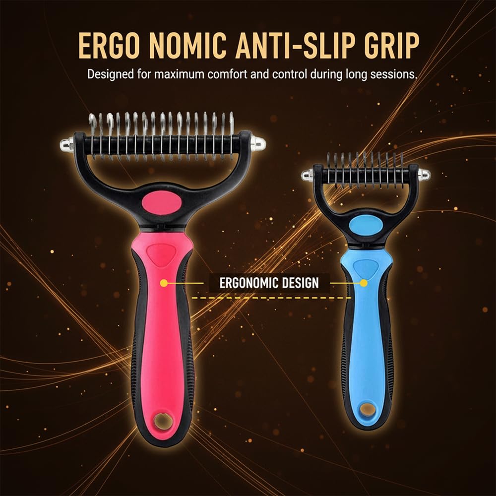 Pet Dematting Comb for Dogs & Cats - Undercoat Grooming Brush