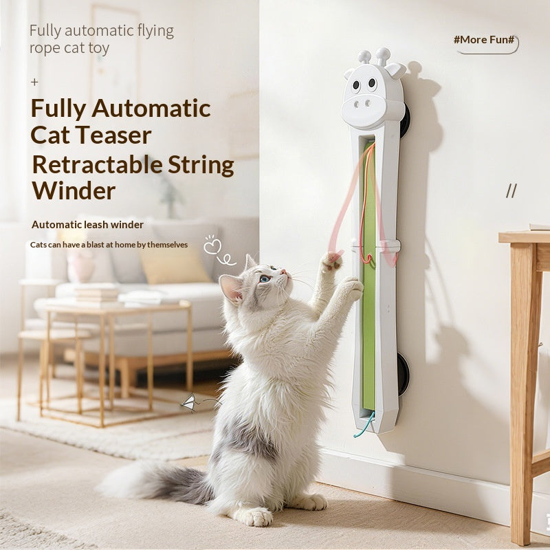 Fully Automatic Cat Teaser Wand Machine Door-mounted Self-moving Flying Rope Pet Toy