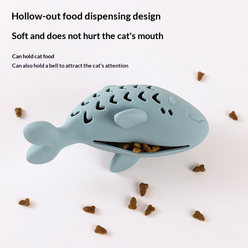 Cat Treat-Dispensing Fish Chew Toy