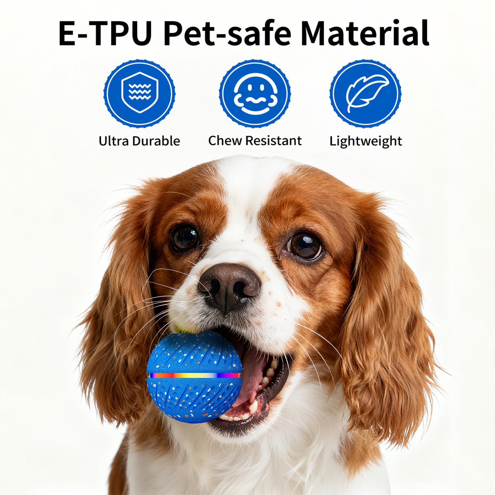 Interactive Dog Toys Ball, Smart Moving Bouncing Dog Ball With Colorful Lights, Automatic Moving, Bouncing And Rotating,