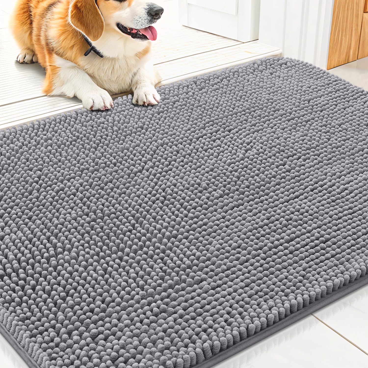 Dog Door Mat for Muddy Paws - Washable Quick-Dry Pet Mat