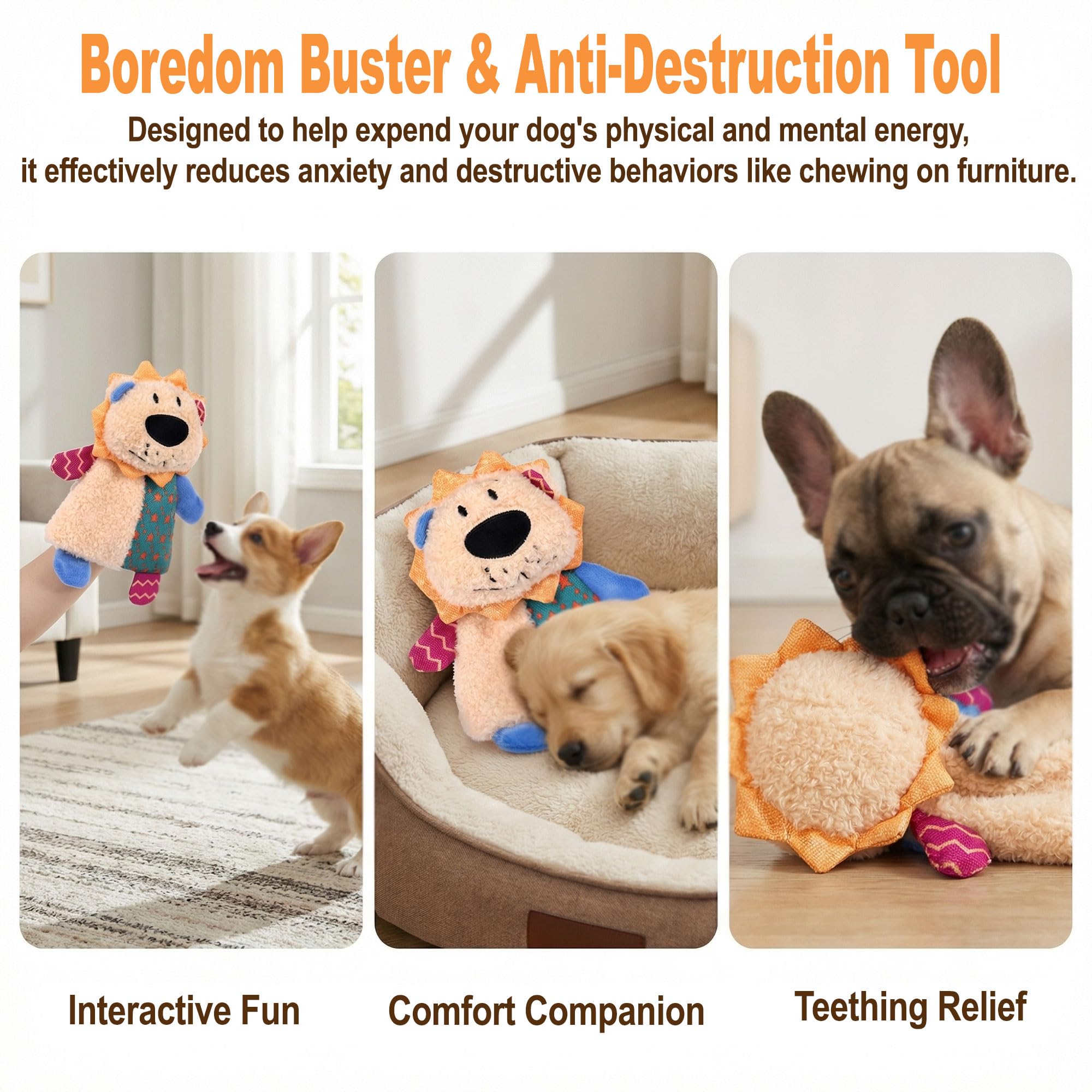 Squeaky Stuffed Crinkle Dog Toy